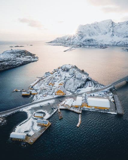 A Sunset in Winter on Lofoten Islands