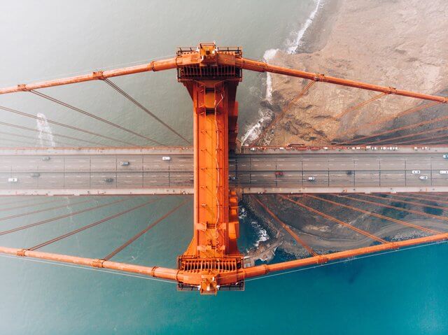 Aerial View of a Bridge in San Francisco