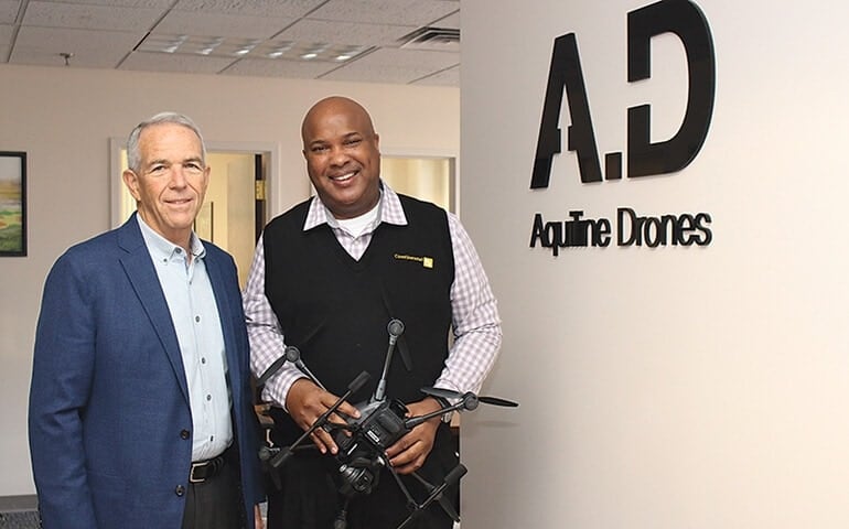 Barry Alexander (right), Founder and CEO of Aquiline Drones, along with Brooks Bash, his chief strategic advisor