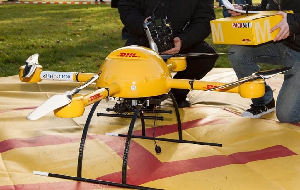 DHL Package Copter Readying for Takeoff