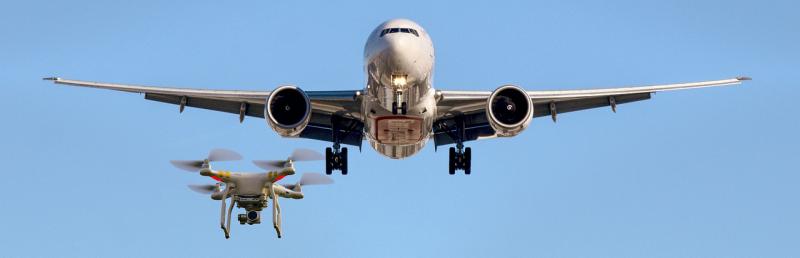 Drone Close to Plane