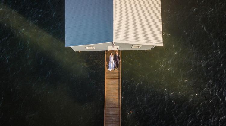 Drone Wedding Photography at Crawley Boat Shed