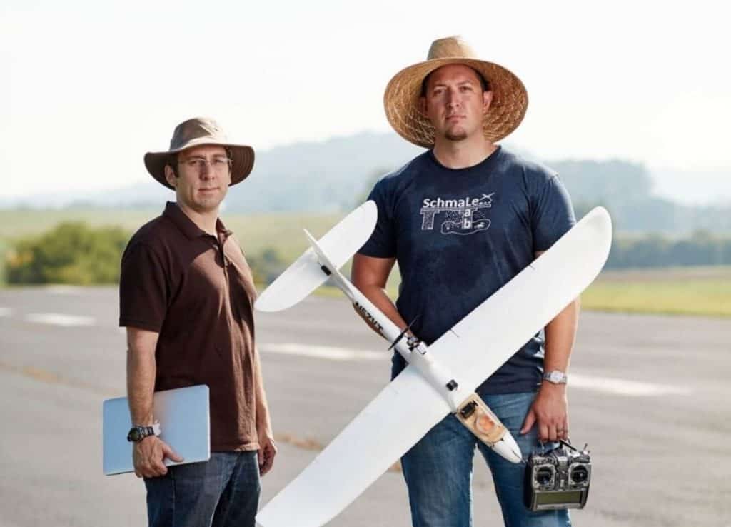Ross (Left) and Schmale (Right) Use Drones to Collect Airborne Microbes Samples