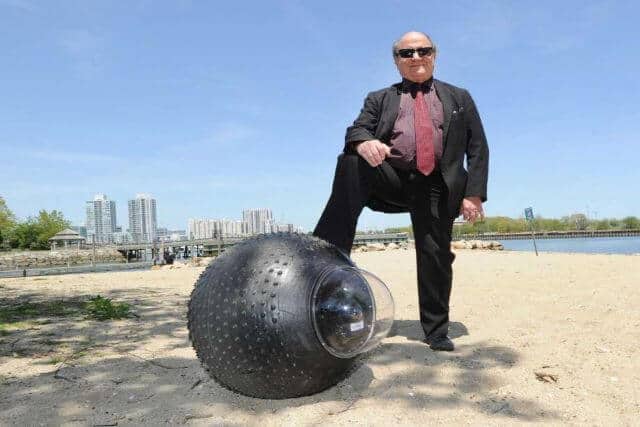 Peter Muhlrad with His Invention