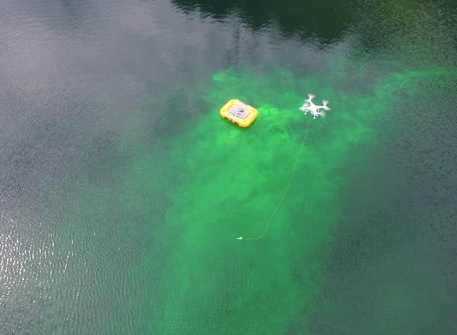 Research Using Fluorescent Dye and Drone to Study Microbes