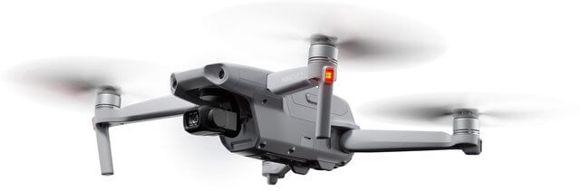 Rotating Mavic Air 2 Quadcopter Isolated on White Background