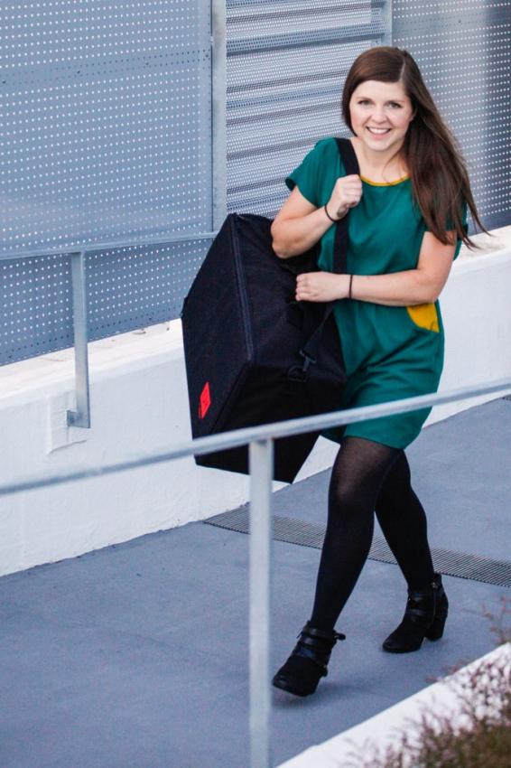 sally carrying drone in case