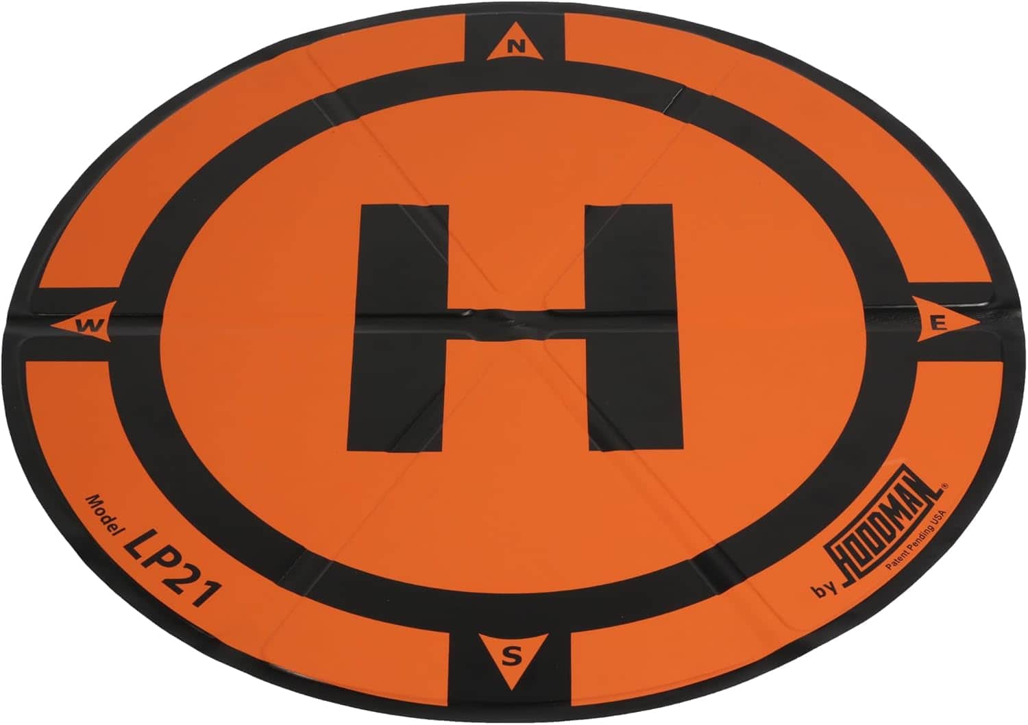Hoodman weighted trifold drone landing pad in orange and gray