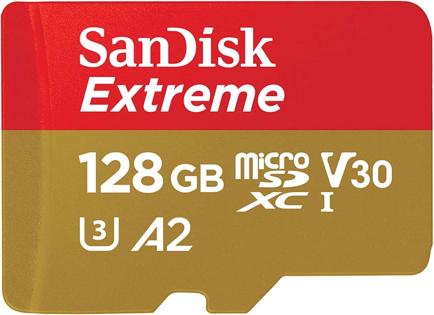 SanDisk Extreme Pro 128GB microSD card with adapter