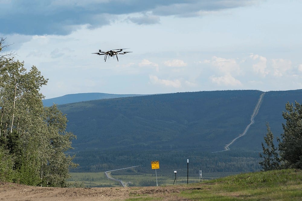 The Unmanned Aircraft Taking Off To Trans-Alaska Pipeline for the First BVLOS Flight Approved by The FAA